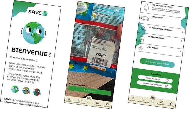 3 mock up de l'application