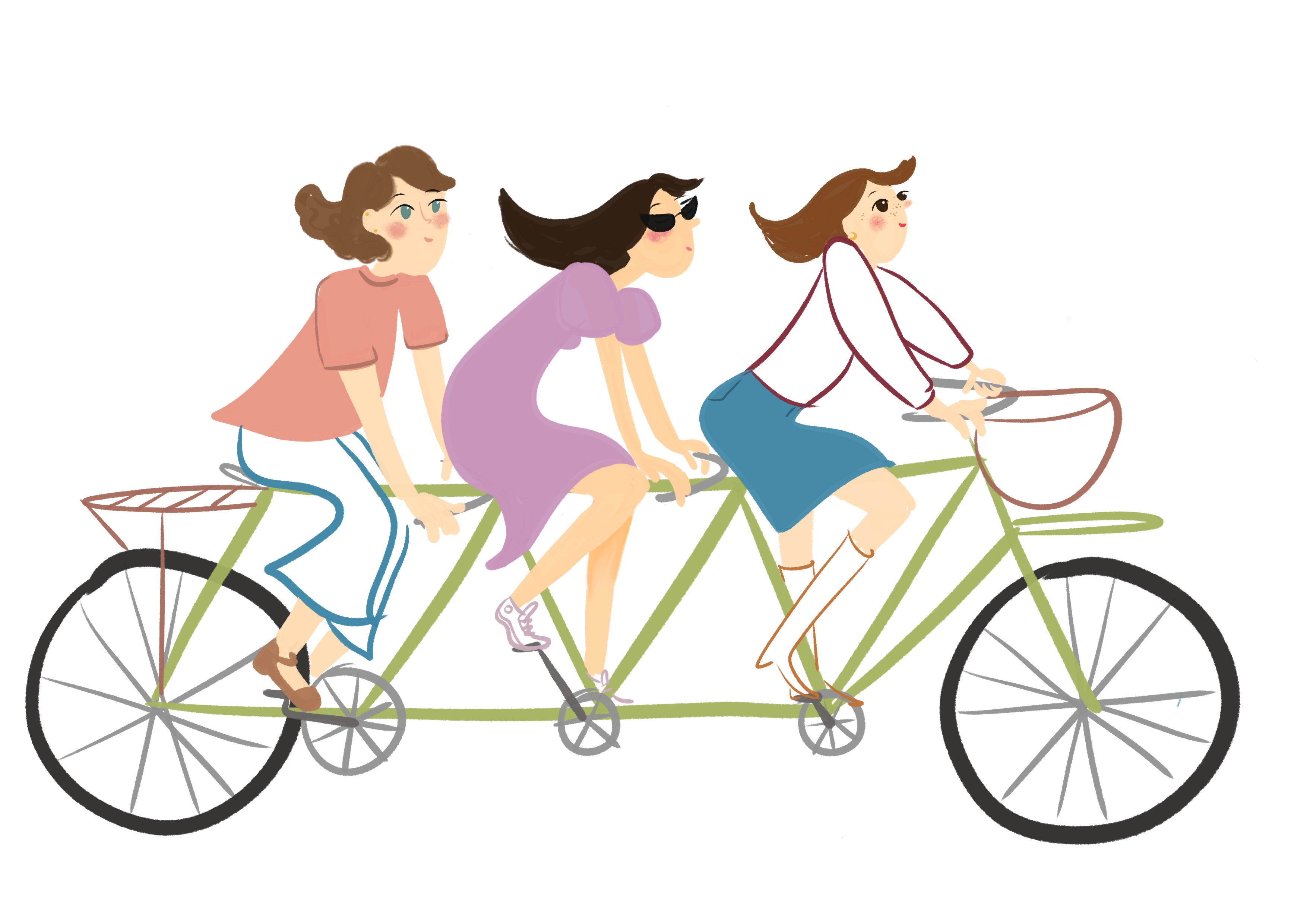Les filles font du vélo