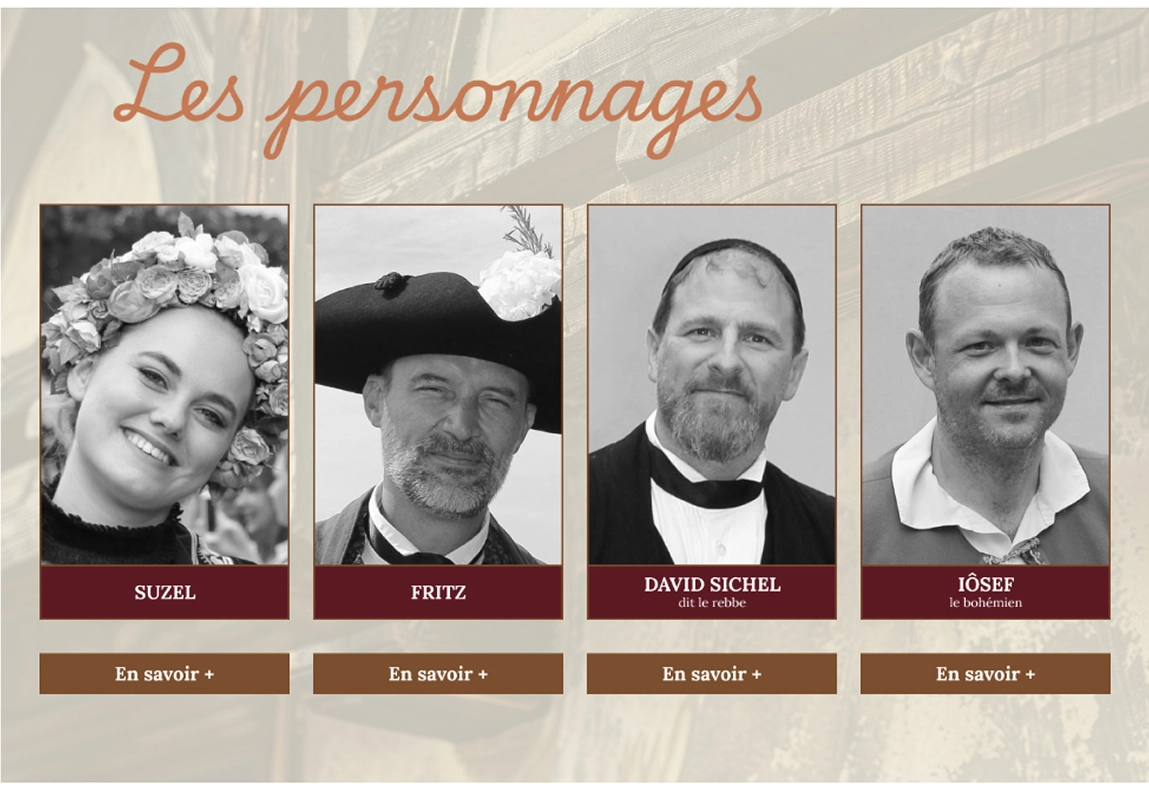 page les personnages
