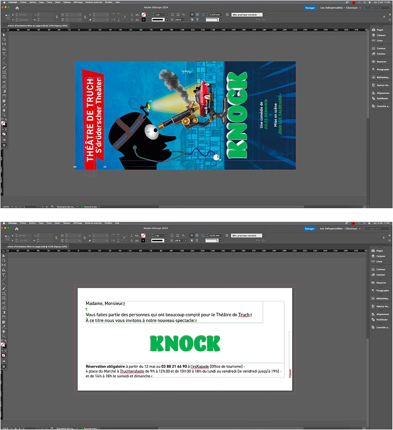 Cartons d'invitation indesign